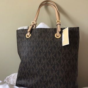 NEW W TAGS MICHAEL KORS BROWN TOTE
